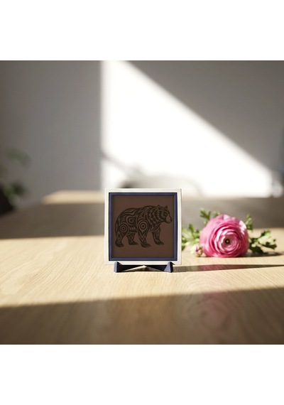 Ayı Motifli Modern Tasarım Dekoratif Obje, Ev Ve Ofis İçin Zarif Aksesuar 10x10 Cm