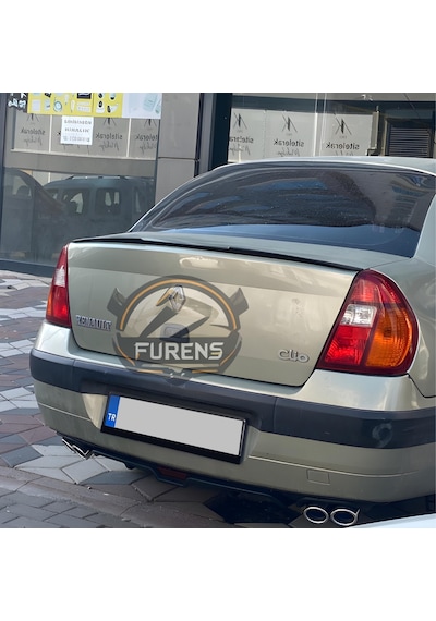 Renault Clio 2 Symbol 1998-2008 Sedan Uyumlu Bagaj Üstü Yarasa Spoiler Çıtası Piano Black Parlak Siyah