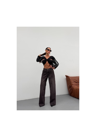 Kene Jeans Kahve İşlemli Yan Cep Ön İşlemli Tam Kalıp Bol Paça Kot/denim Pantolon Kahve İşlemli Kene Jeans Kahve İşlemli Yan Cep Ön İşlemli Tam Kalıp Bol Paça Kot/denim Pantolon Kahve İşlemli