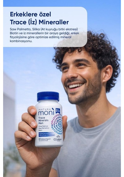 Inatura Moni Trace Minerals Men Saw Palmetto Biotin 60 Kapsül
