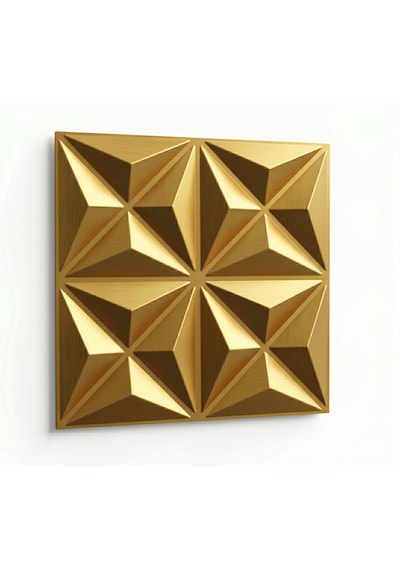 Modern Geometrik Duvar Paneli 50x50 - 10 Lu Avantaj Paketi 2.5 Metre Kare Renk - Gold