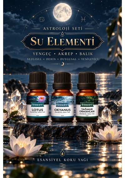 Astroloji Su Elementi Seti 3 Lü Esansiyel Koku Yağı Yengeç Akrep Balık, Difüzör Ve Buhurdanlık Esa Çok Çeşitli