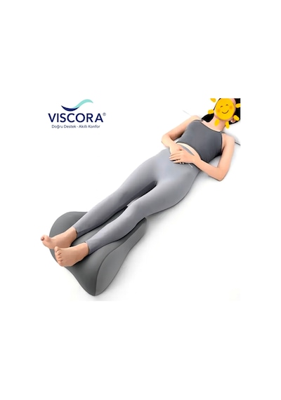 Vıscora Çok Amaçlı Ortopedik Bel Minderi Visco,-yıkanabilir Kılıf Ofis/ev Gri