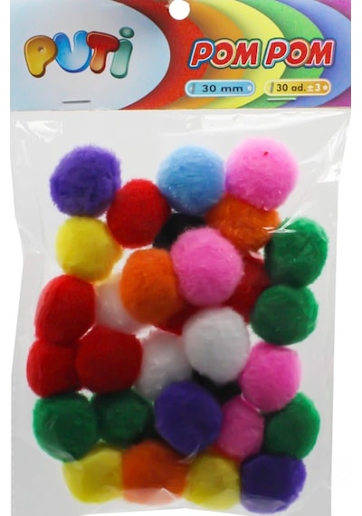 Puti Ponpon 30mm 30lu - 2 Paket