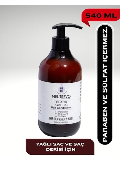 Neutrevo Professional No:3 Black Garlic Serisi Dengeleyici Ve Arındırıcı Saç Bakım Kremi 540 Ml