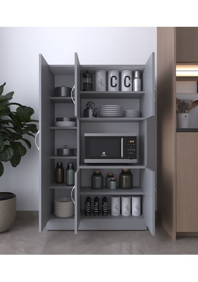 Riva 5 Kapaklı Çok Amaçlı Dolap Mutfak&banyo Dolabı Sis Grisi