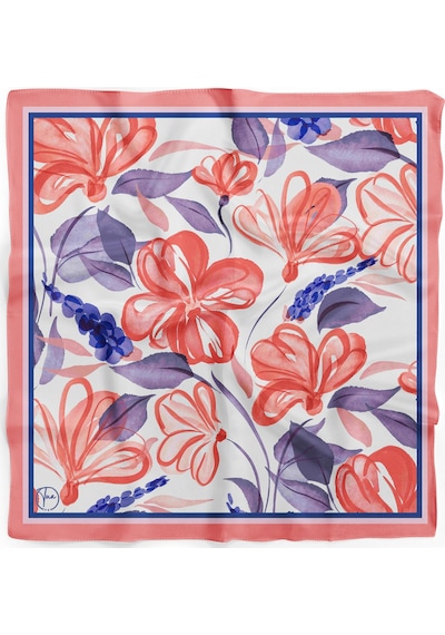 Lavanta Ve Mercan Rüyası Desen Bandana/fular Çok Renkli