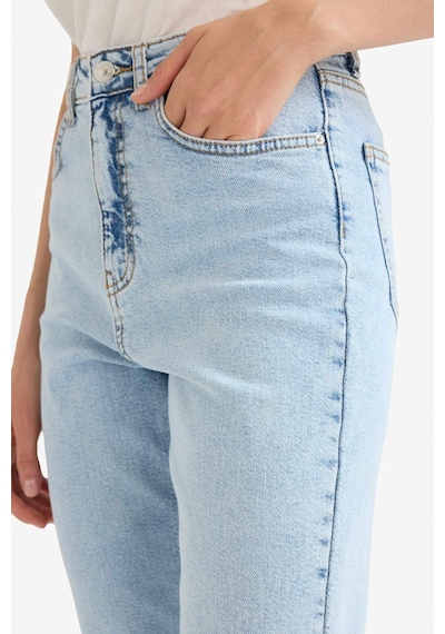 Defacto Mary Vintage Straight Fit Yüksek Bel Bilek Boy Jean Yıkamalı Pantolon E9817ax25aunm39 Mavi
