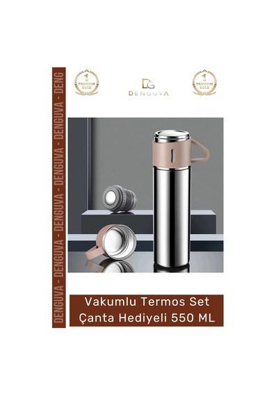 Özel Üretim Paslanmaz Çelik 3 Bardaklı Soğuk Sıcak Termos Vakumlu Termos Set Çanta Hediyeli 550 Ml Çok Renkli 87234240