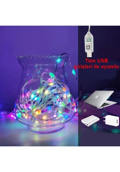 Bluetoothlu Usb Led Işık 10 Metre Rgb Çok Renkli Sese Duyarlı Çok