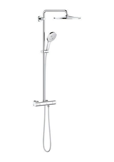 Grohe Rainshower Smartactive 310 Duvara Monte Termostatik Bataryalı Duş Sistemi - 26648000 Gümüş