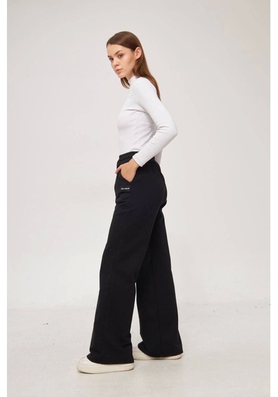 Ramımse İki Iplik Bol Paça Eşofman Pantalon - Siyah Siyah