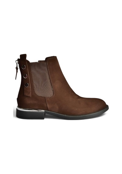 Fox Shoes Z555266661 Kahverengi Hakiki Deri Süet Kadın Bot