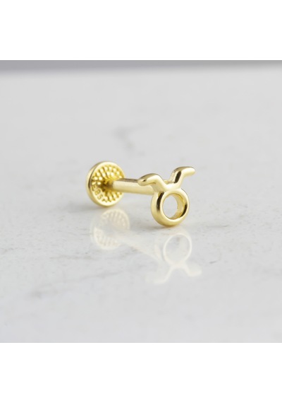 Glorria Altın Boğa Burcu Tragus Piercing Çok Renkli