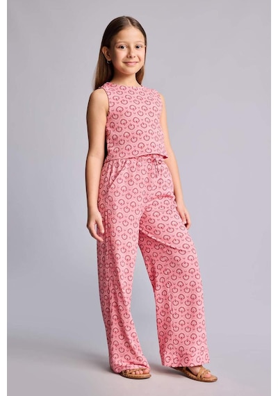 Defacto Krinkıl Kumaş Desenli 2li Takım Kız Çocuk H6574a826smpn205 Pembe-pn205