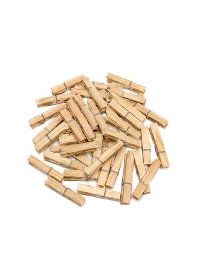 20 Adet Bambu Ahşap Mandal, Doğal Ve Çok Amaçlı Kullanım İçin 40 x 19