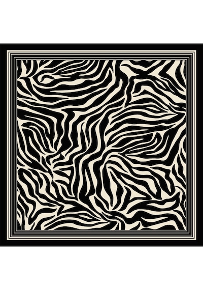 Tarzını Seç Siyah Zebra Fular / Bandana / Aksesuar / Eşarp 90x90 Cm