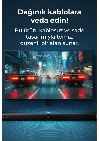 Hp-tv05 Soundbar Kablosuz Ev Sinema Sistemi Stereo Hd Ses Kalitesi 80w Led Ekranlı