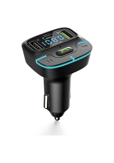 Araç Fm Mp3 Transmitter Bluetooth Araç Kiti Usb Type-c Hızlı Şarj Çıkışlı Çakmaklık Şarj Aleti