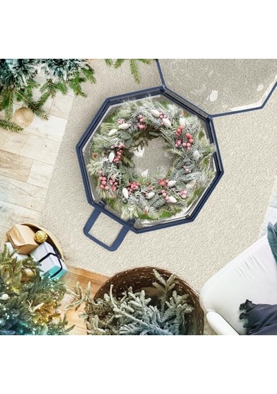 Ayrex Harbor Çelenk Saklama Kabı - Şeffaf Çelenk Saklama Çantası Çift Fermuar Ve Kulplar - 76 Cm Premium Çelenk Genel