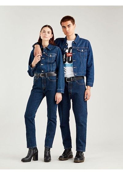 Levi's 501 Crop Kadın Jean Pantolon - Salsa Stonewash-8870 Dark İndigo - Flat Finish