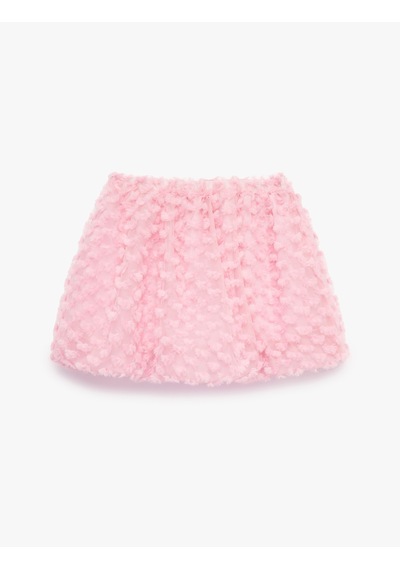 Koton Beli Lastikli Tül Detaylı Balon Form Tütü Etek Pembe 6smg70029aw Gül