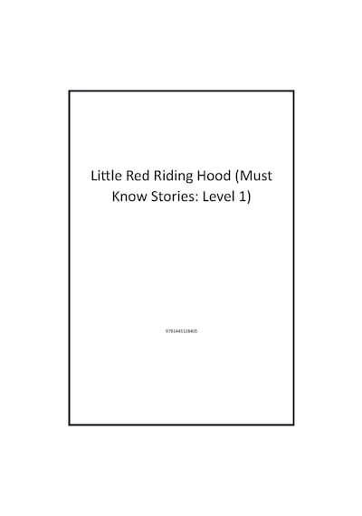 Little Red Riding Hood Must Know Stories: Level 1 Franklin Watts