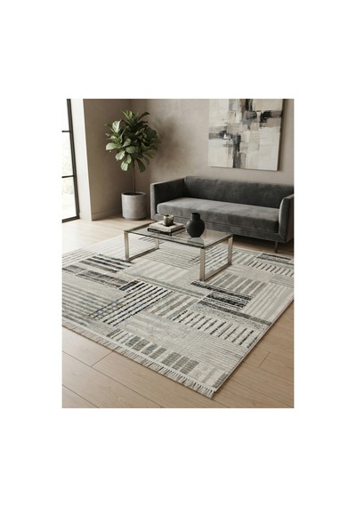 Duru Halı Viona Serisi Akrilik İplik Dokuma 160x230 4m2 Halı Gri