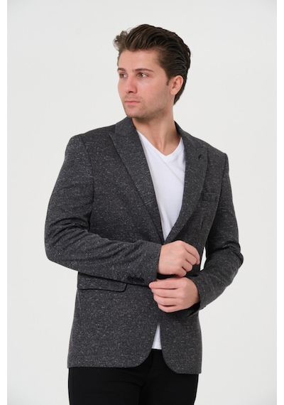 Bonesti Erkek Slim Fit Blazer Ceket Antrasit Kırçıllı
