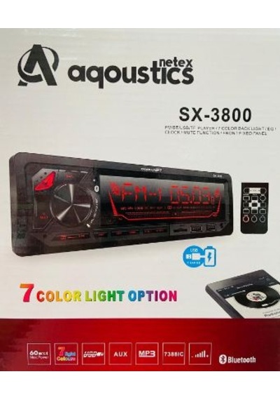 Aqoustics Sx 3800 Bt 7 Renk Bluetooth Özellikli Oto Teyp N11.794