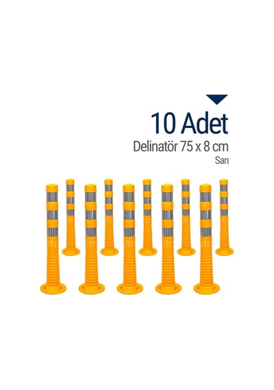 İleri Trafik Delinatör 75  x  8 CM Sarı 10 Adet Esnek Duba