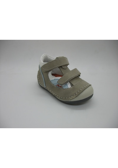 Angelokids Perlina 01102 Doğal Deri Ortopedik Ilk Adım Ayakkabısı 18-21 (422287985) Beyaz - Gri