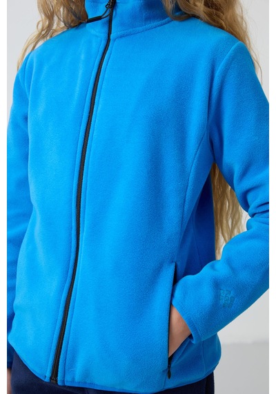 Tommy Life Saks Kalın Yumuşak Dokulu Standart Fit Nakışlı Polar Kız Çocuk Sweatshirt - 75154 Saks Mavi