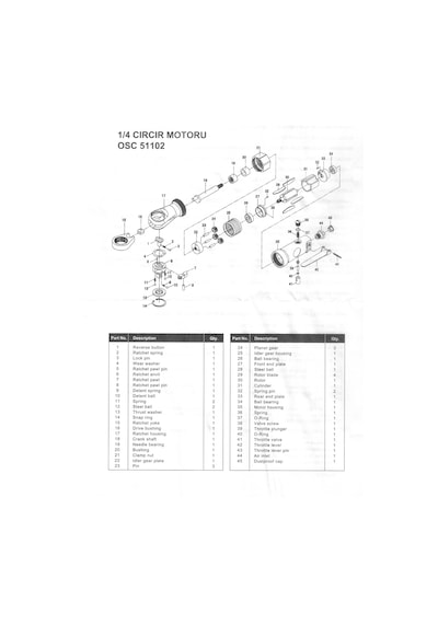 Osacar 1/4 Havalı Cırcır Kol OSC51102