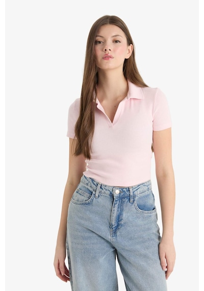 Defacto Fitted Polo Yaka Fitilli Kaşkorse Kısa Kollu Tişört A0379ax25smpn648 Pembe Defacto Fitted Polo Yaka Fitilli Kaşkorse Kısa Kollu Tişört A0379ax25smpn648 Pembe