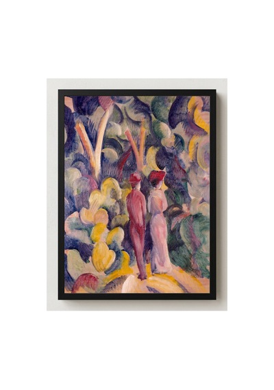 Modern Sanat Macke Orman Yolunda Çift Çerçevesiz Poster 21x30 Cm A4 Tablo Modern Sanat Ekspresyonizm