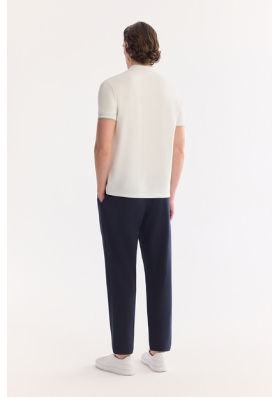 Avva Erkek Ekru Kıvrılmaz Polo Yaka Düğmeli Bi-stretch İnterlok Regular Fit T-shirt A61y1075