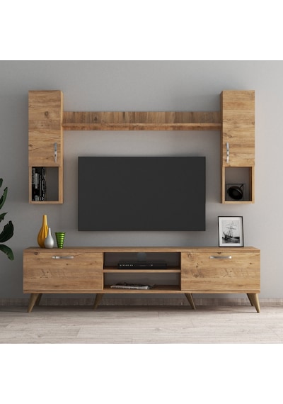 Mega 180 Lik Kapaklı Raflı Tv Ünitesi Çam - Tvu0202 Mega 180 Lik Kapaklı Raflı Tv Ünitesi Çam - Tvu0202