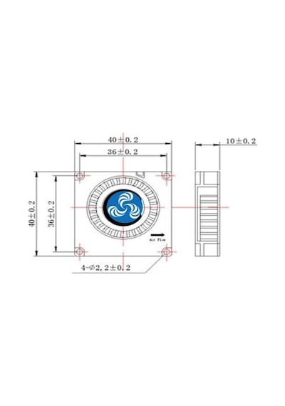 Mr-217a Fan 40x40x10 5v 4010 Salyangoz Fan 0,11a
