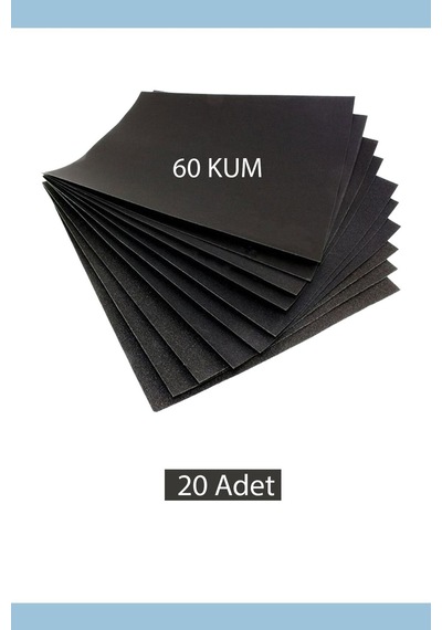 Kağıt Zımpara Su Zımparası 60kum 20adet Kağıt Zımpara
