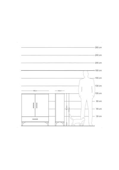 Arges Şifonyer 2 Raflı Tek Çekmeceli 2 Kapaklı 88x30x106 Çam-çam Çam
