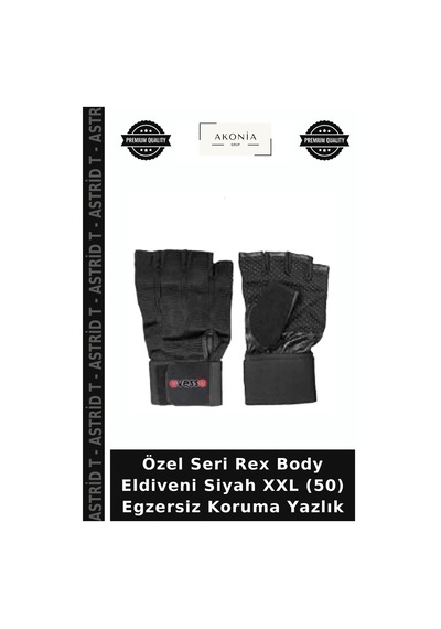 Özel Seri Rex Body Eldiveni Siyah Xxl 50 Egzersiz Koruma Yazlık Dİğer