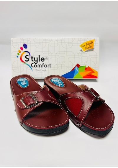 Style Comfort Terlik Anatomik Jel Topuk Destekli Kemik Çıkıntısı Bordo
