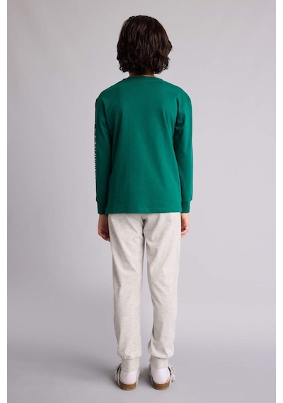 Defacto Regular Fıt 2li Pijama Takımı Erkek Çocuk G9972a826spgn651 Yeşil-gn651