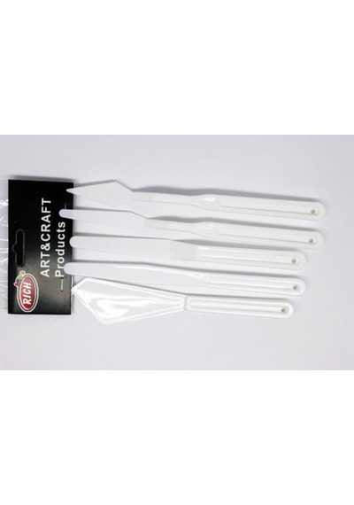 Plastik Spatül Set 5'li Beyaz Naturel