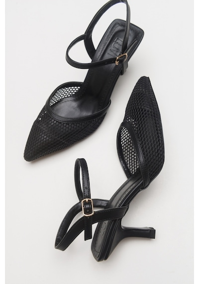 Luvishoes Chıc Siyah Kadın Topuklu Ayakkabı Siyah