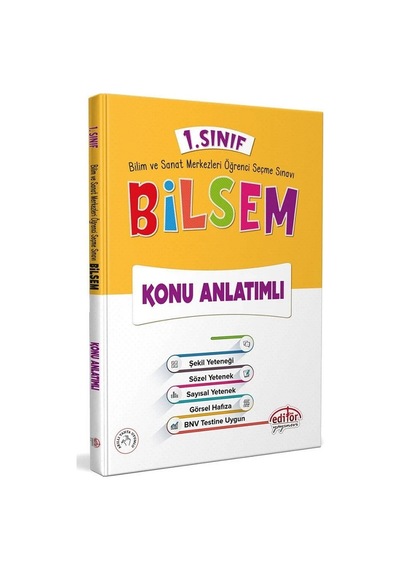 Editör 1.sınıf Bilsem Hazırlık Kitapları Seti