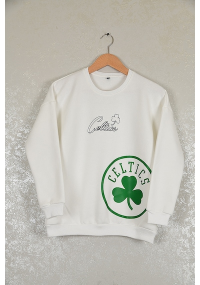 Wolters Outdoors Çocuk Boston Celtic Oversize Baskılı Pamuklu Uzun Kollu Bisiklet