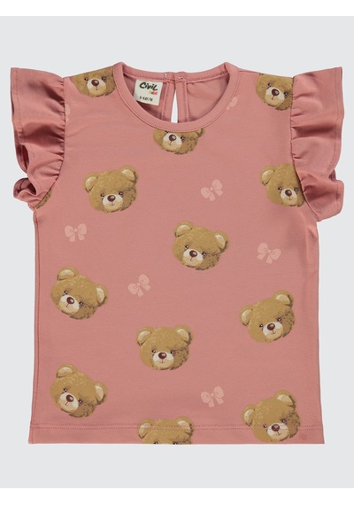 Civil Baby Kız Bebek 3'lü Tişört Set 6-18 Ay Somon