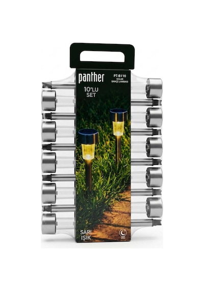 Panther Pt-b110 10lu Solar Bahçe Lambası Seti - Beyaz Güneş Enerjili Aydınlatma